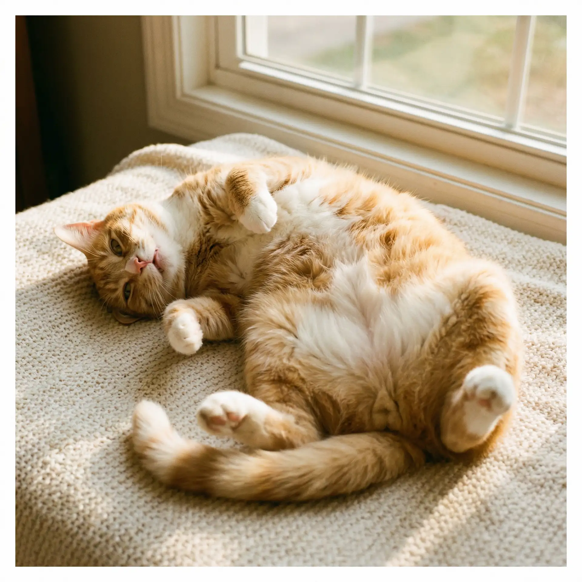猫咪仰躺露出肚皮 - 在镜子里看我怎么C哭你的